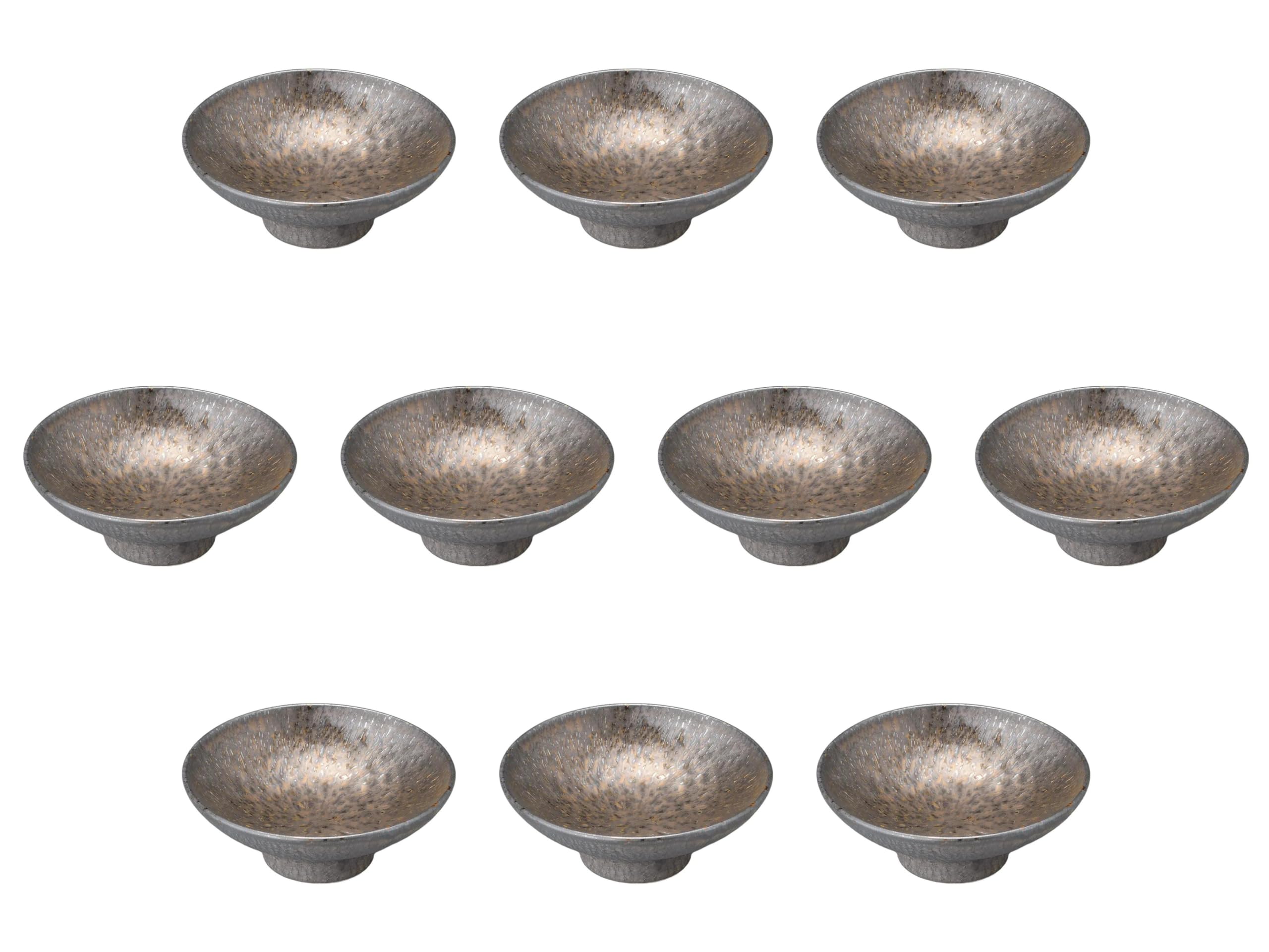 

Set of 10 x Setomonohonpo Gold-Decorated High-Footed Mukōzuke [15.5 5cm] Mukōzuke