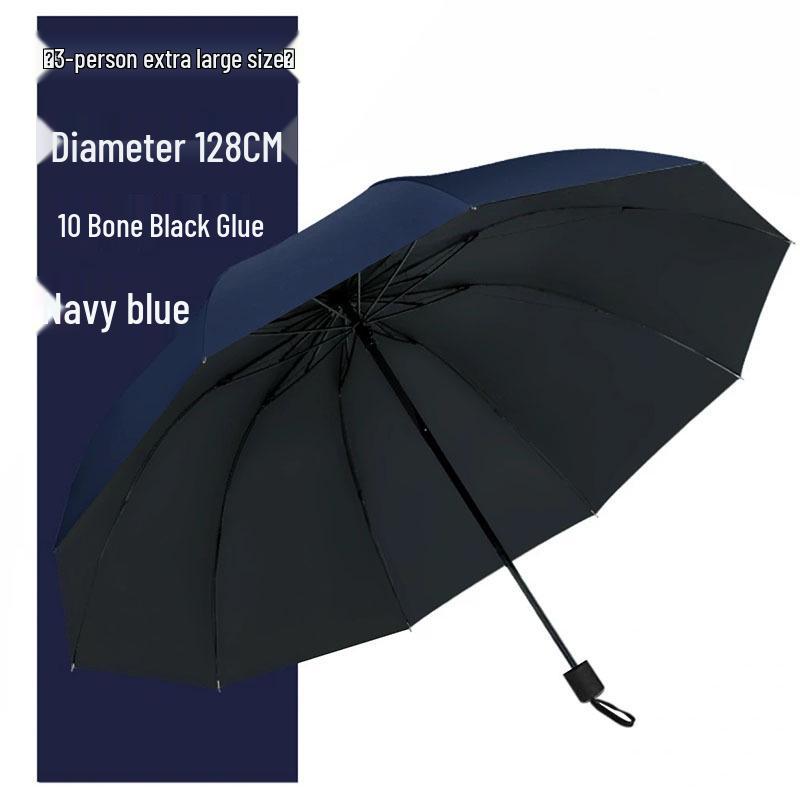 Umbrelă Extra-Mare cu 12 Coaste, cu Utilizare Duală și Acoperire din Vinil Negru - Parasolar Business de Înaltă Calitate cu Opțiune de Imprimare Logo