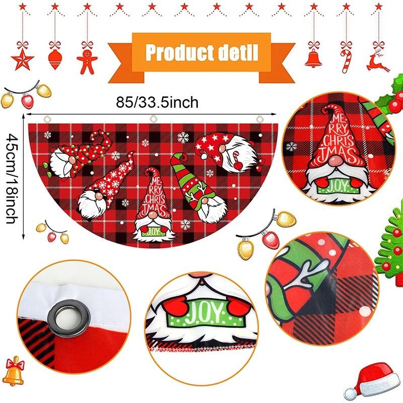 1Pcs Christmas Outdoor Polyester Fan-shaped Flag Christmas Decor for Home Cristmas Drop Ornament Xmas Gift New Year
