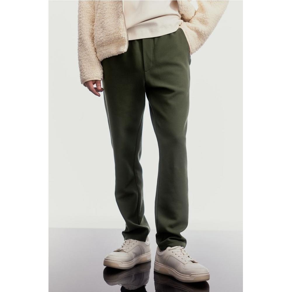 H M sliM Fit Twill Jogger Pants kHaki Green