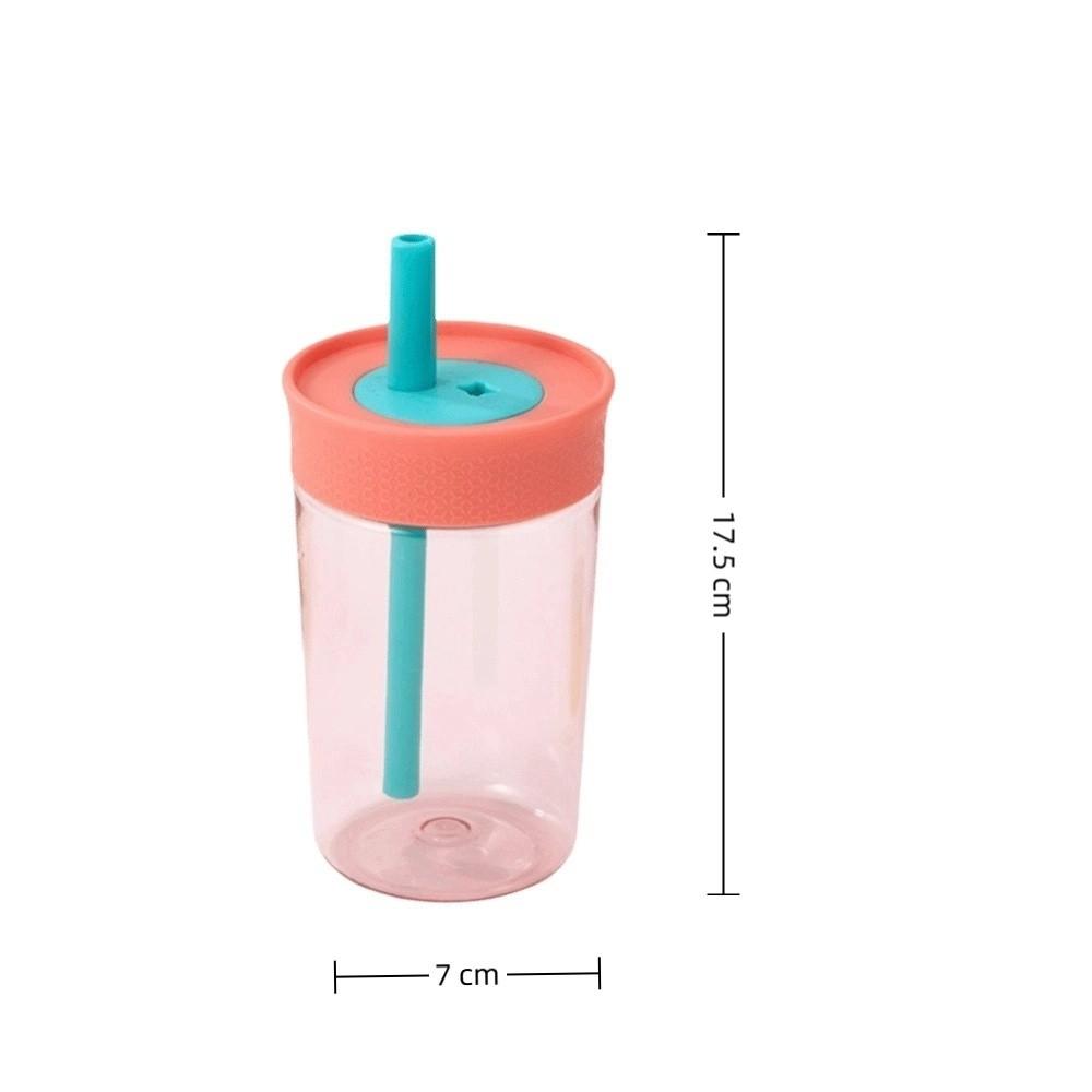 Plastic Water Bottle with Lid and Straw Coffee Mug Kawaii Coffee Cups  Water
