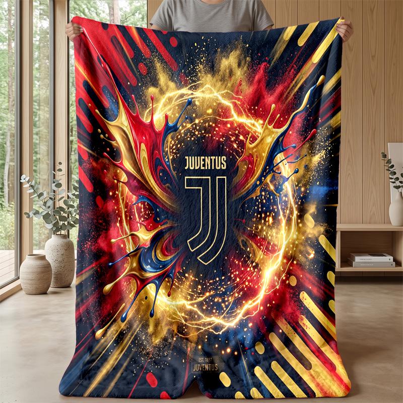 Coperta a tema Juventus FC Morbida coperta in flanella Coperta morbida tipo plaid Coperta accogliente per divano e letto per arredamento domestico