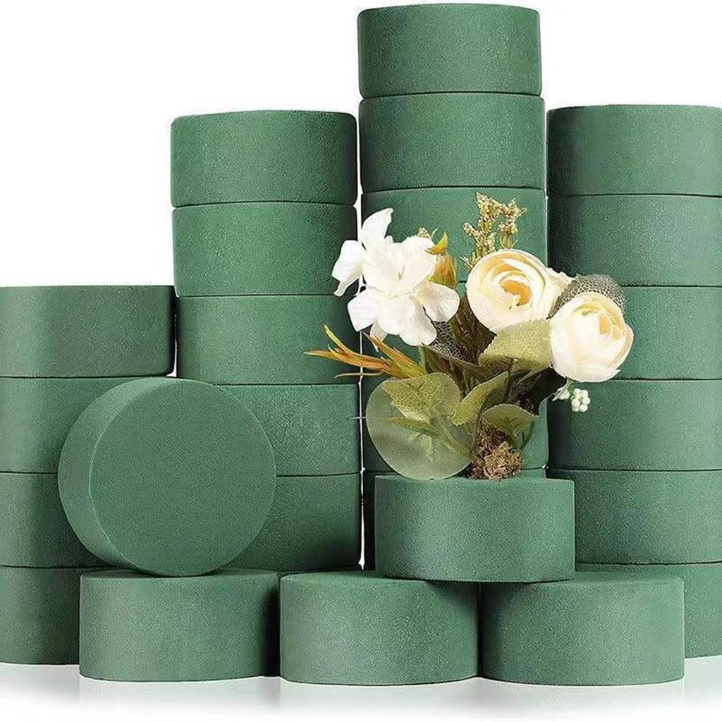 Spumă Florală Verde, 10 buc Cărămidă Spumă Florală Rotundă, Blocuri Spumă Florală Uscată, Noroi pentru Flori Artificiale Set Aranjament Floral DIY