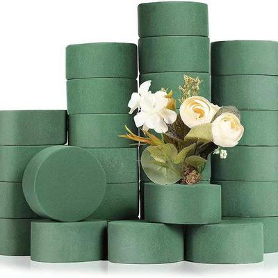 Grönt blomsterskum, 10 st runda blomsterskumtegelstenar, torra blomsterskumsblock, konstgjord blomsterlera DIY blomsterarrangemangssats