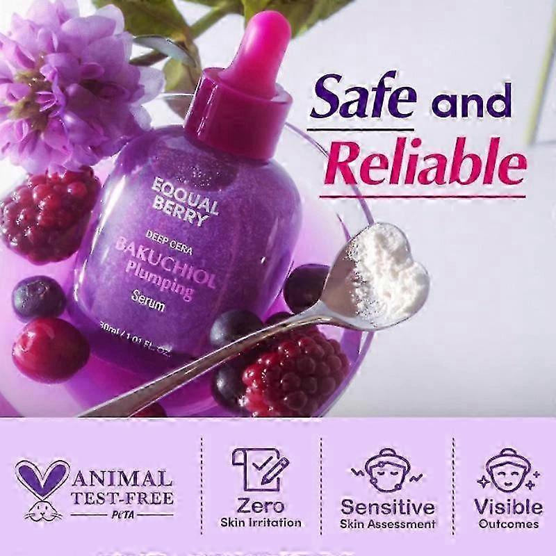 EQQUALBERRY Bakuchiol Verstevigend Serum Peptide Infuus, Verkleint Poriën & Lijnen, Anti-Aging 30ml