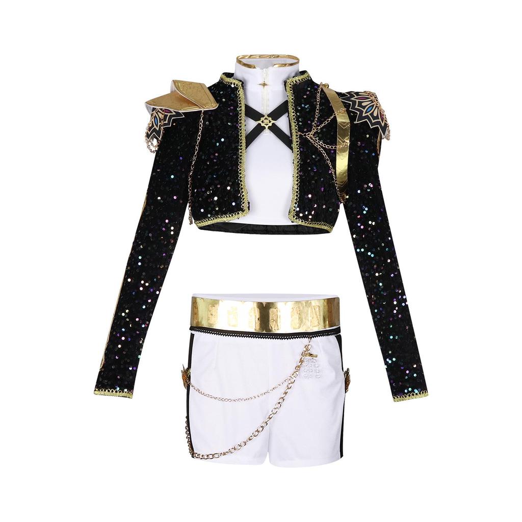 Costume de Cosplay Anime Chasseur de Démons - Tenue de Performance Noire et Or pour Lumi, Zoe, Mila