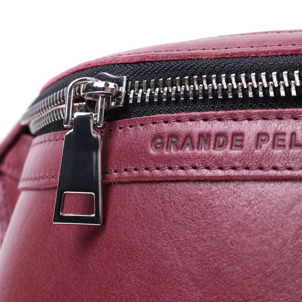 Трендовая бананка для женщин из натуральной кожи GRANDE PELLE Bag 22815 Розовый