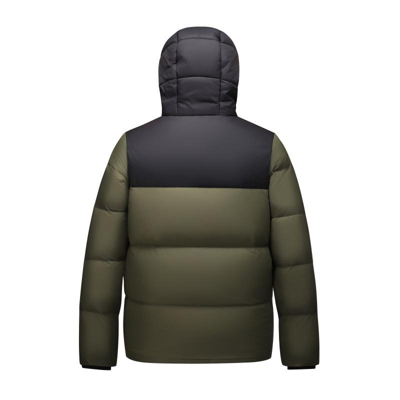 Down jacket men's winter new Korean version loose for men and women couple white duck down color-blocked jacket hooded bread jacket