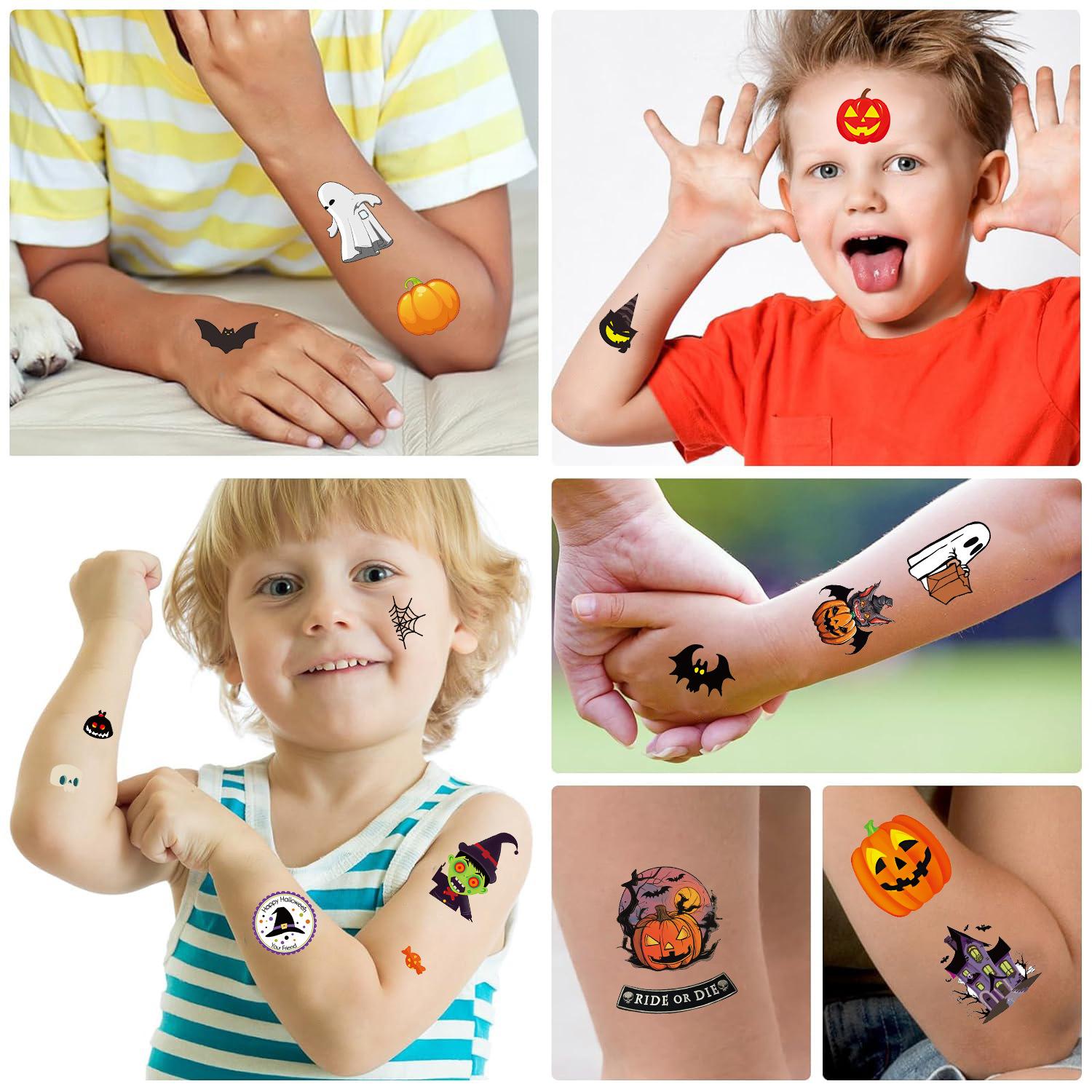 

New Children s Cartoon Halloween Tattoo Stickers Waterproof Party Party Gift Funny Fun Stickers Face Stickers Children s Halloween Series (10 photos/pack)