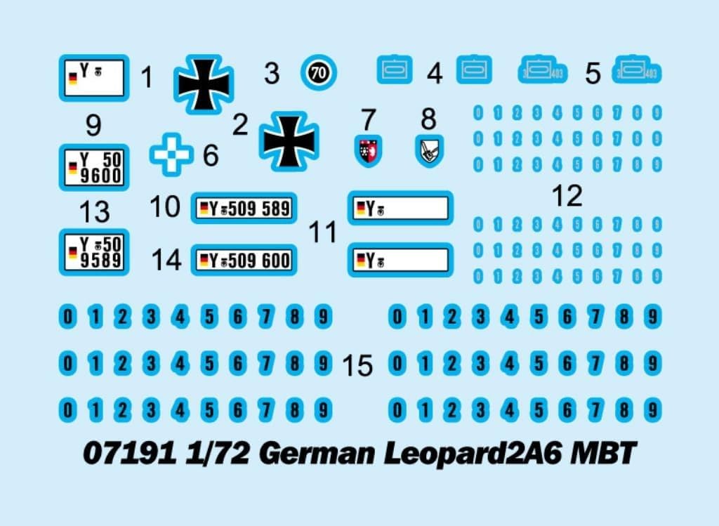 Trumpeter German Federal Army Leopard 2A6 Main Battle Tank Plastic Model 07191 1/72