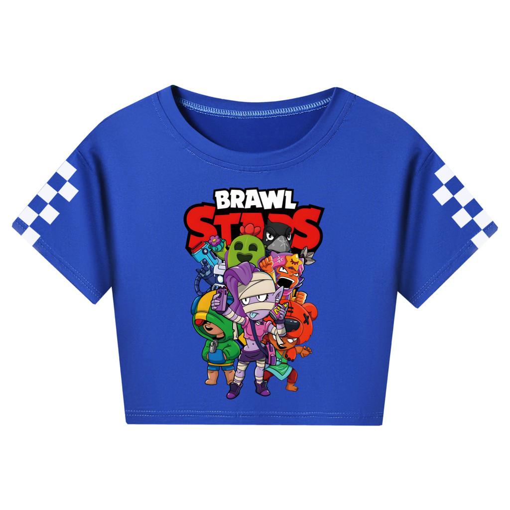 4094 Kid Girls Brawl Stars Print Short Sleeves Short T-Shirt