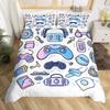 Gamer Duvet Cover Gaming Bedding Set Boys Teens Video Games Controller Buttons Quilt Cover Hand Drawn Gamepad Comforter Cover
