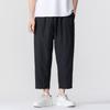 Summer new large size casual Harlan straight-leg pants Chinese style men's trend simple eight-point pants