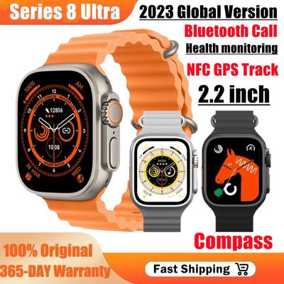 Smartwatch Ultra 8 Nfc Gps Track 49mm Męski Damski Smartwatch Seria 8 Termometr Połączenia Bluetooth Wodoodporny Sportowy Dla Ios Android