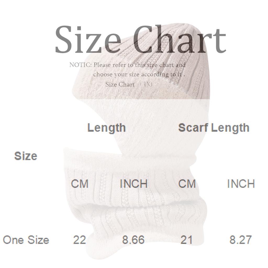 Knitted Hat Scarf Two-Piece Set Neck Warmer Fashion Warm Solid Color Woolen Hat Winter Women'S Scarf Outdoor Beanie