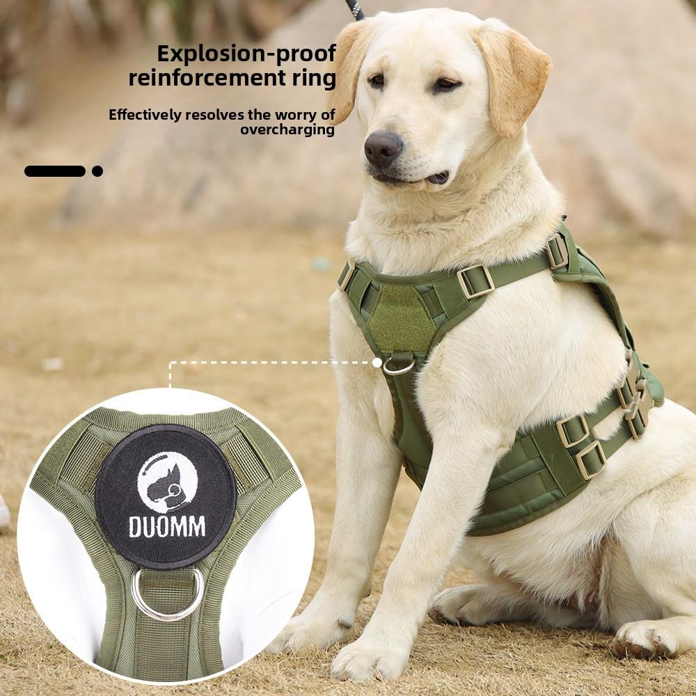 Dog Chest Back Large Dog Tactical Chest Strap Explosion Proof Velcro Dog Chest Back Large Dog Pet Leash