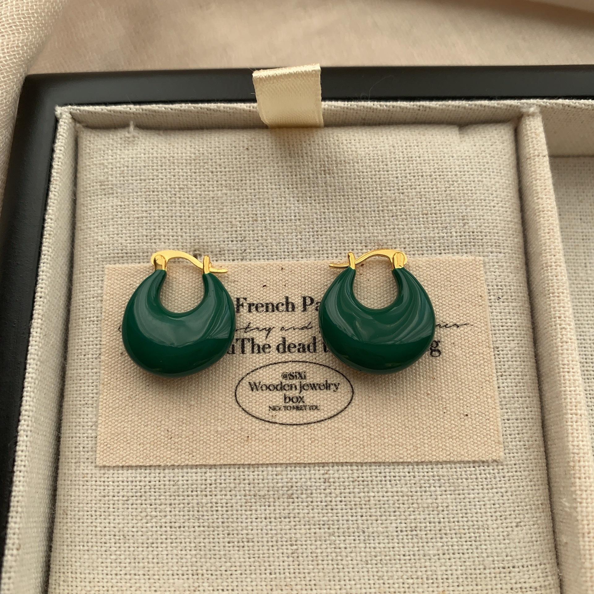 Минималистичные Геометрические Серьги-Кольца, Серьги-Зажимы, Ретро Цвета, Легкая Роскошь Мода, Персонализированная Простота, Высококачественный Нишевый Осенний