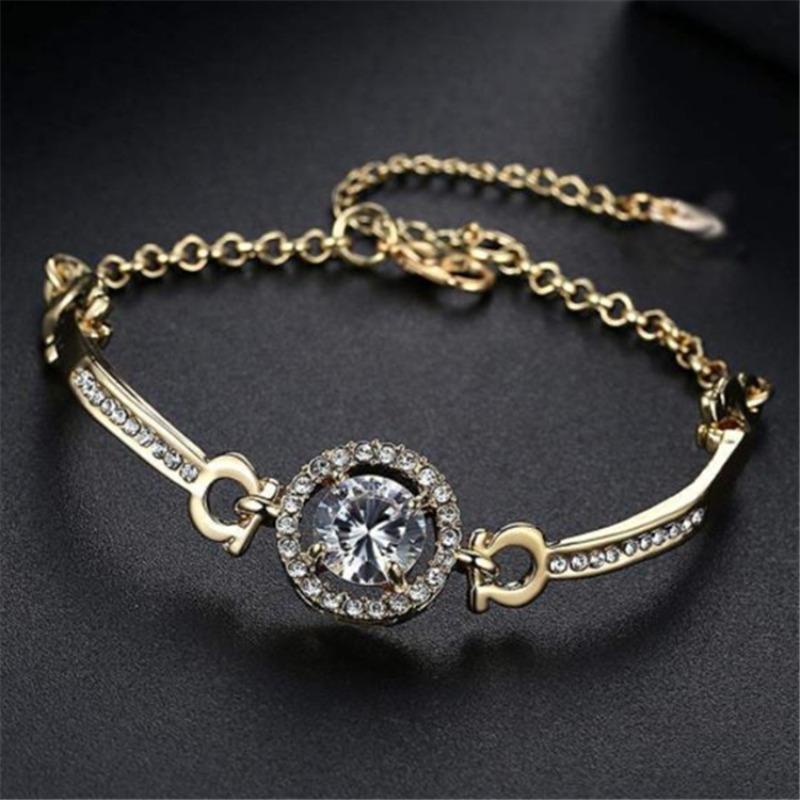European and American Time Round Zircon Women's Bracelet Temperament Versatile Holy Light Bracelet Eight Hearts Eight Arrows Zircon Women's Bracelet