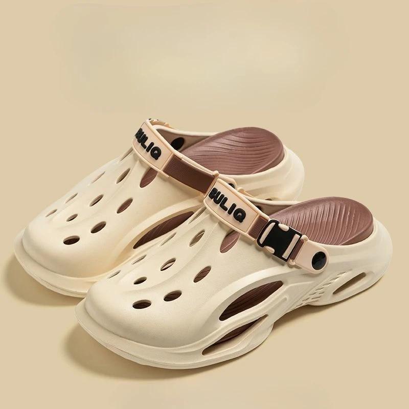 Fashion Sandals Man Height Platform Shoes Outdoor Beach Hole 2025 Fashion Summer Sale Mascullino Clappers Original Pvc Slippers for Men