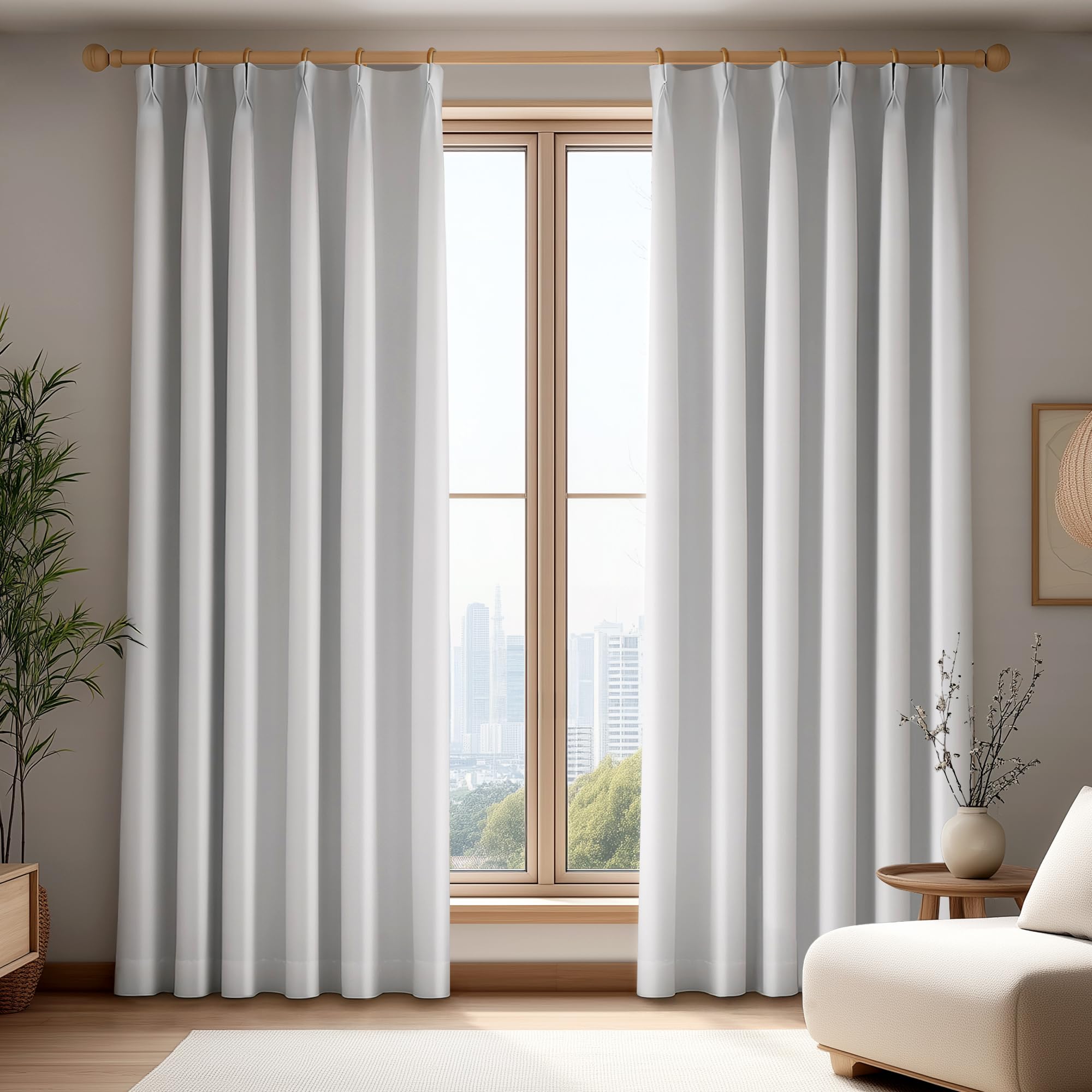 

Комплект светонепроницаемых штор Deconovo, светлые, термоизолирующие, от холода, УФ-защита, день и ночь, 100 см шириной х 178 см, ледяной серый, 2 шт., 100% блокировка света, изоляция, защита,