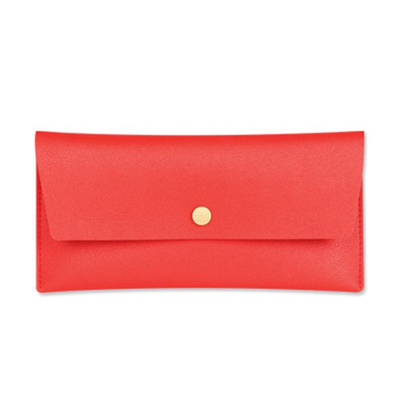 Sofort verfügbar Koreanischer Stil Damen Mehrfarbige Leder-Clutch & Münzbörse mit Kartenhalter