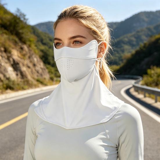 Sun Protection Guard Quick-Drying Fabric Ice Silk Face Guard with Breathable Mesh Cooling Fabric Full Coverage Extended Neck Gaiter Face Guard