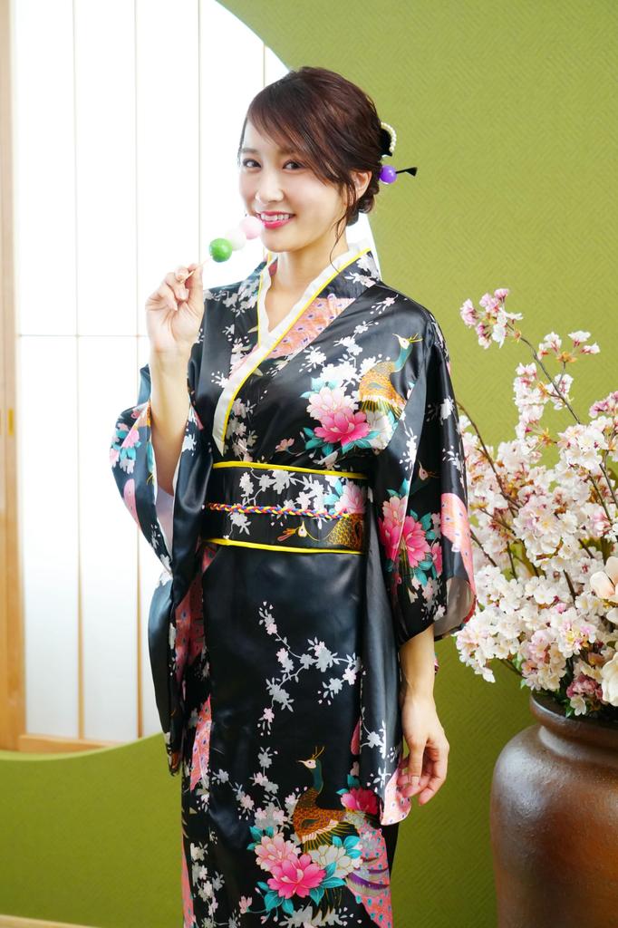 Cosplay Halloween Kimono Black Peacock Black [Clear Stone] Women's Women's