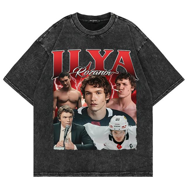 Vintage Distressed Rivalry Ilya Rozanov 81 Boston Raiders Heated T-Shirt, Shane Hollander 24 Montreal Metros Men's T-Shirt, 100% Cotton Tees, Tops