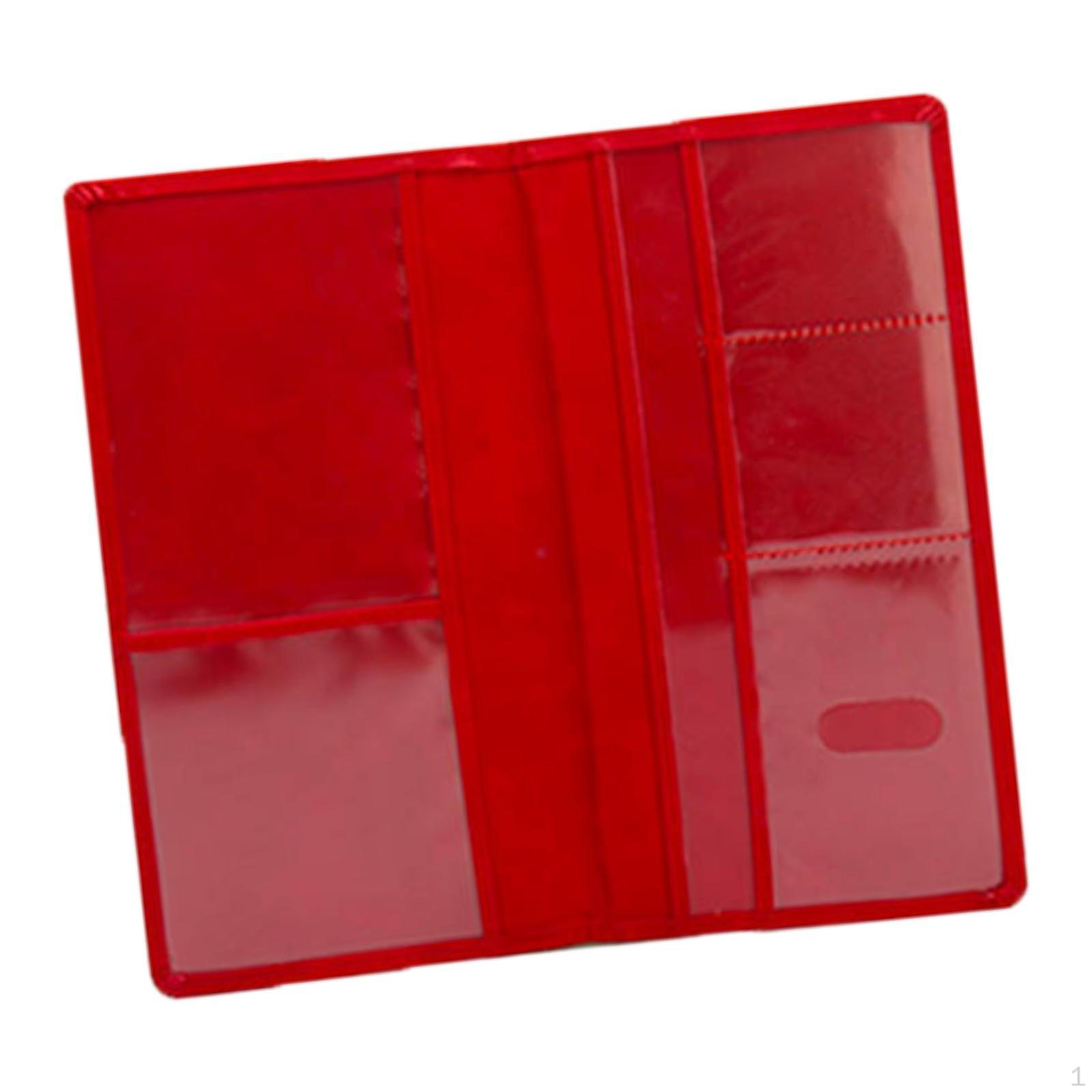 

Car Insurance Record Holder, Simple PU Leather Wallet Case for Men And Women, Document Holder червоний