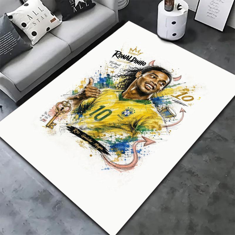 Ronaldinho Teppich für Wohnzimmer Schlafzimmer Zuhause Sofadekoration, Kinder Spiel rutschfeste Bodenmatte