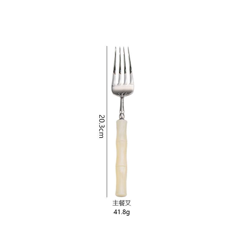 Acrylic bamboo 304 stainless steel tableware set, steak knife, fork, spoon dinnerware set 1pc/5-piece set