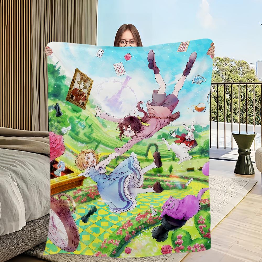 anime cartoon cute d-Dive in w-Wonderland Flannel warm soft plush blanket sofa living room hogar office bedroom travel gift home