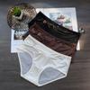Women's Satin Sexy Mesh Low Waist Breathable Comfortable Antibacterial Briefs Underwear