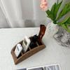 Multi-Use Weaving Storage Basket Plastic Weave Pattern Woven Basket Brown Grey Compartmentalized Organizer Basket