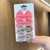4/6/10Pcs Soft Cotton Bow Hairpin Girl Sweet Design Hairpin Color Block Delicate Hairgripe Barrettes Kawaii Child Accessories