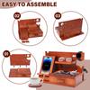 Wood Phone Docking Station with Drawer Bedside Key Wallet Watch Jewelry Stand Storage Rack Desk Organizer Multifunctional
