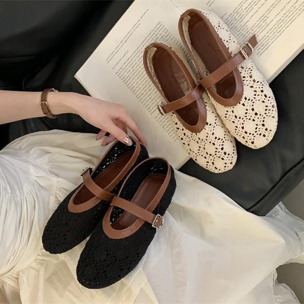 Fashion Summer Shoes Ladies Shallow Mouth Elegant Low Heels All-Match Female Footwear 2025 Dress Fabric PU  Rubber Mary
