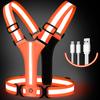 Gilet riflettente a LED regolabile Attrezzatura da corsa Luci da corsa per corridori Gilet luminoso a LED ricaricabile tramite USB ad alta visibilità