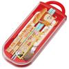 Skater Bento Trio and Antibacterial Made in TACC2AG Kids' Set, Chopsticks, Spoon, Fork, Cutlery, Easy-Open Slide-Open Design, Japan, "Bread Thief"