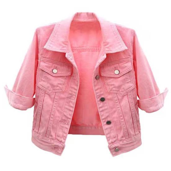 Women Coat Solid Color Slim Fit Close-fitting Young Style Wear-resistant Half Sleeve Buttons Single-breasted Easy to Match Women Jacket Female Clothes