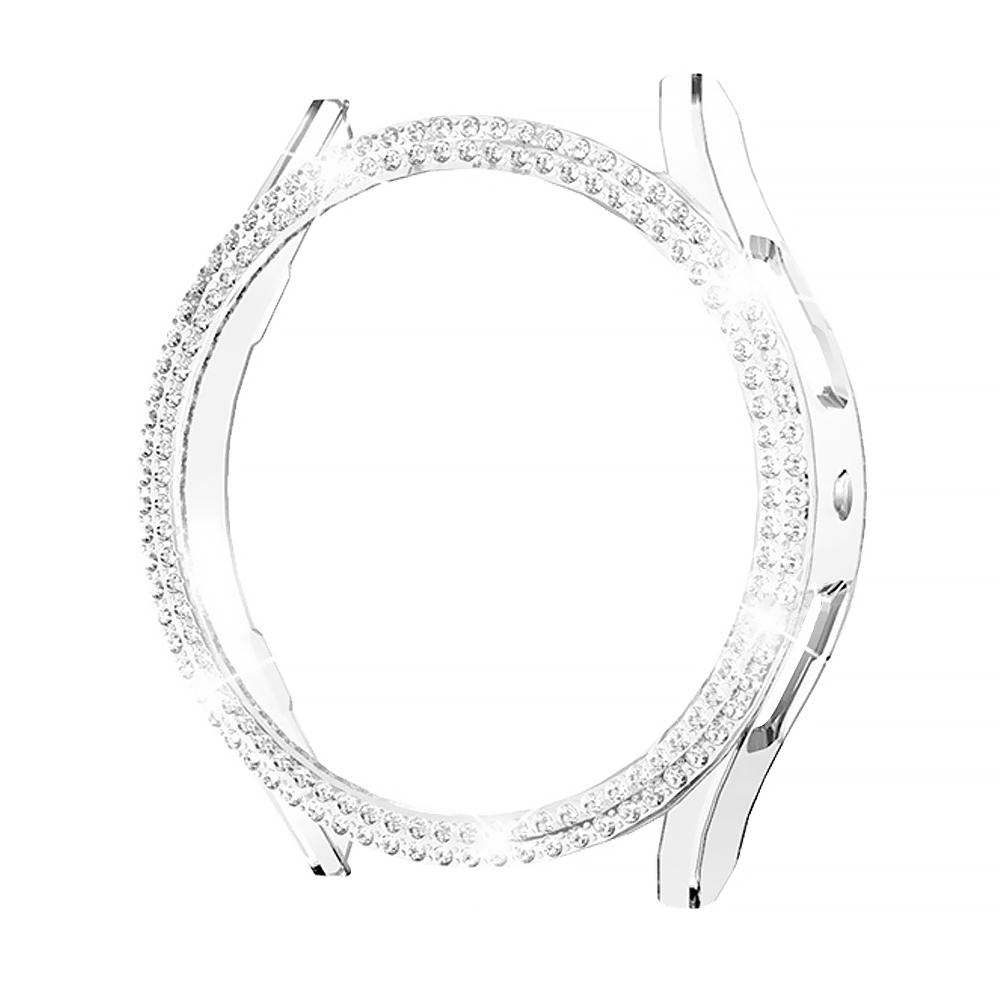 Double Diamond Watch Case for Samsung Galaxy 6 40mm Women Bling PC Hard Hollow Frame Protective Bumper Galaxy Watch 6 44mm Cover