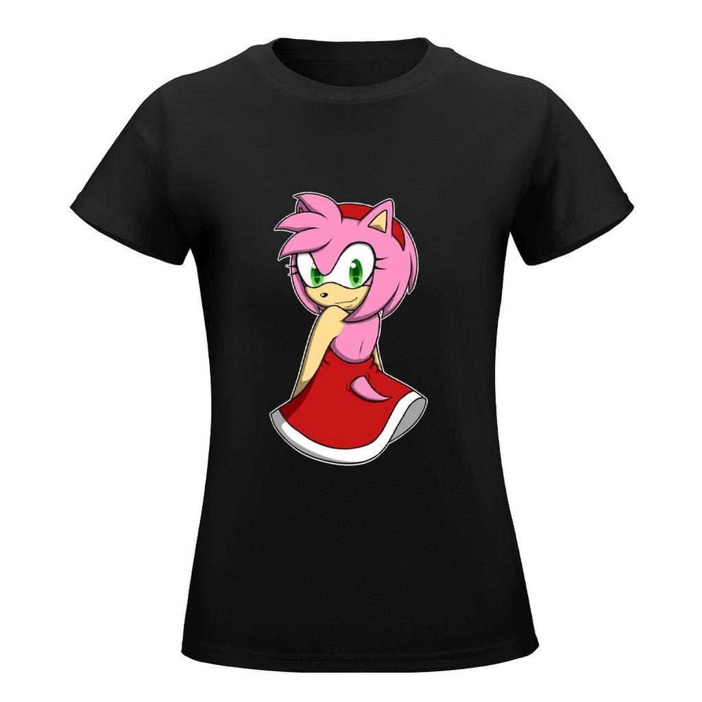 Amy Rose T-Shirt Tees Plus Size Tops Aesthetic Clothing Cute Tops Rock And Roll T Shirts For Women