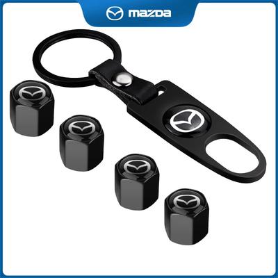 5 Stück/Set Auto Rad Reifen Luftventilkappen mit Schlüsselanhänger Für Mazda 3 Alexa CX30 CX-4 CX5 CX-5 CX8 CX-8 CX-30 CX9 Auto Zubehör