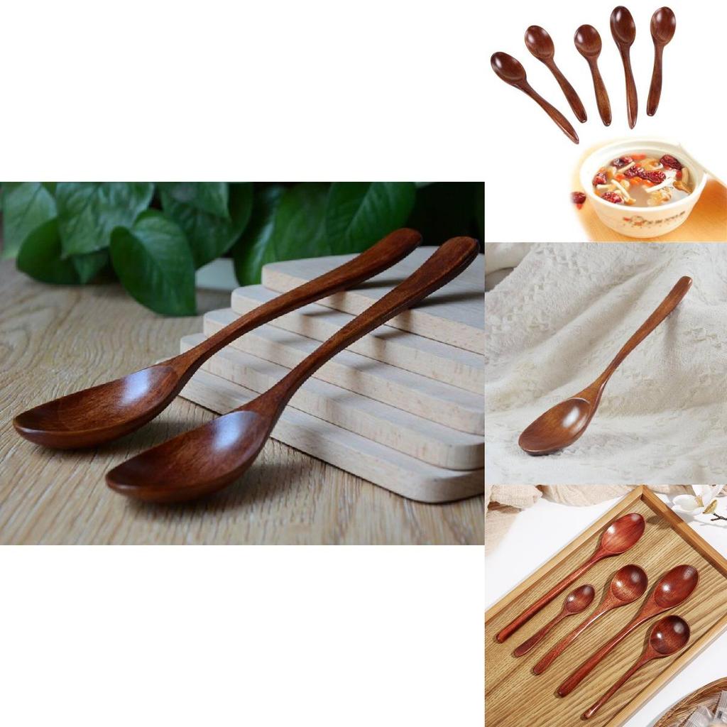 Lingură din lemn vintage rafinată, ustensilă de bucătărie din bambus, unealtă ideală pentru supă și catering