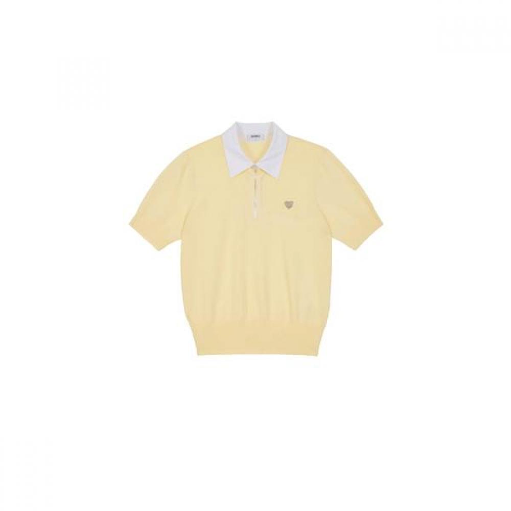 Goxo Short Sleeve Knit Shirt Yellow S(55)