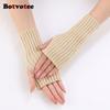 Botvotee Y2k Accessories Sleeves for Women Arm Warmers Winter Knit Fingerless Gloves Warm Free Shipping Half Finger Arm Guard