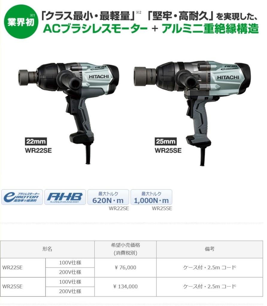 HiKOKI AC100V ütvecsavarozó WR22SE Maximális nyomaték Kompatibilis nagy szilárdságú csavarokkal WR22SE 100V folyamatos 620N m M16 ~ M22mm [Erős munka]