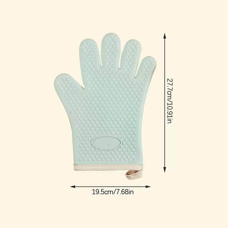 Anti-scald Oven Gloves Thickened Silicone Insulation Non-slip High Temperature Resistant Kitchen Oven Baking Gloves