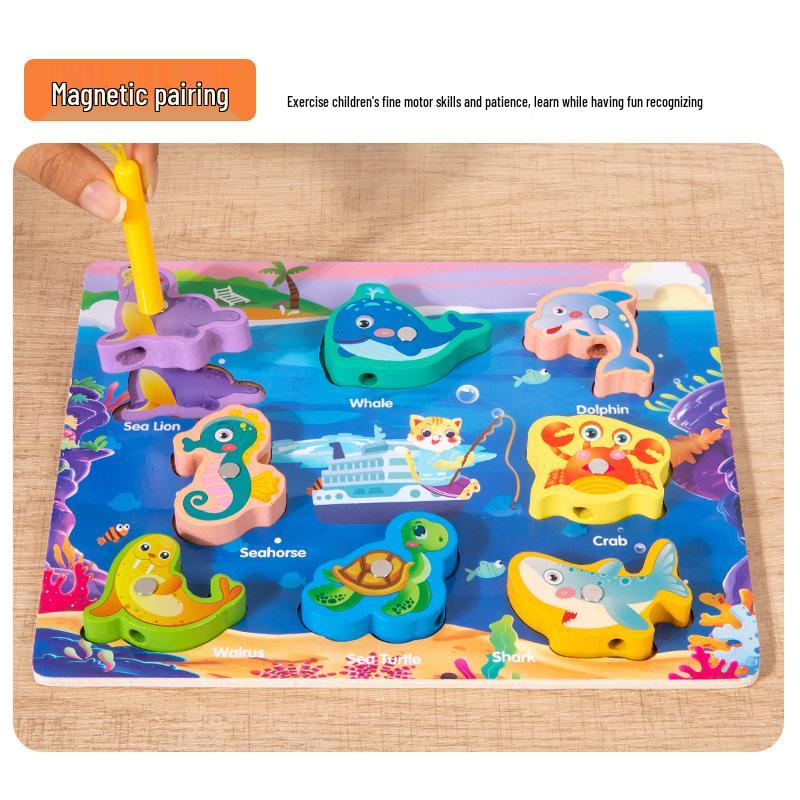 Animal Matching Magnetic Wooden Lacing Puzzle for Kids Ages 3-6