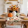 Fall Table Runner,Pumpkin Leaves Table Runner for Indoor Decor,Autumn Thanksgiving Kitchen Tables Decoration for Home Party Kitchen Farmhouse